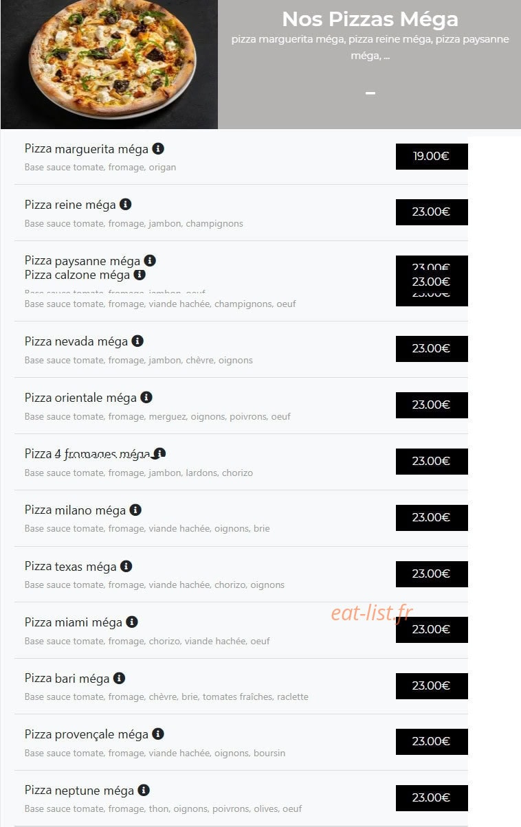 Crousty pizza — carte page 8