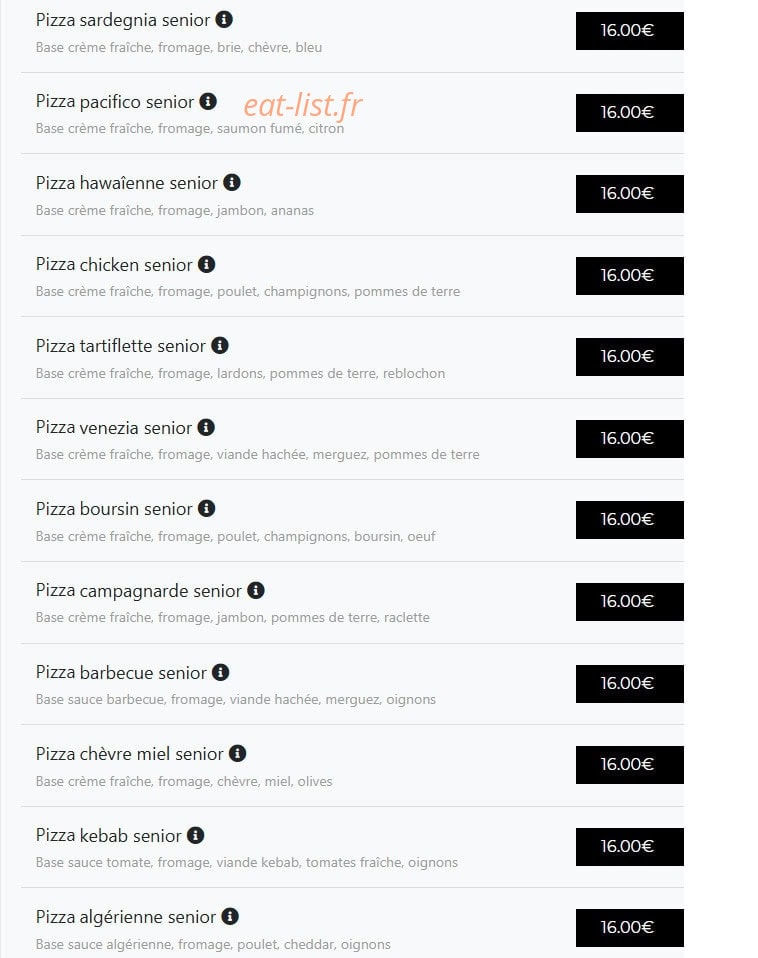 Crousty pizza — carte page 6