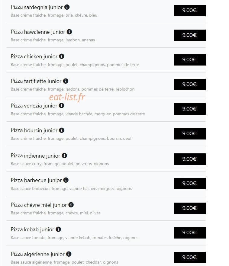 Crousty pizza — carte page 3