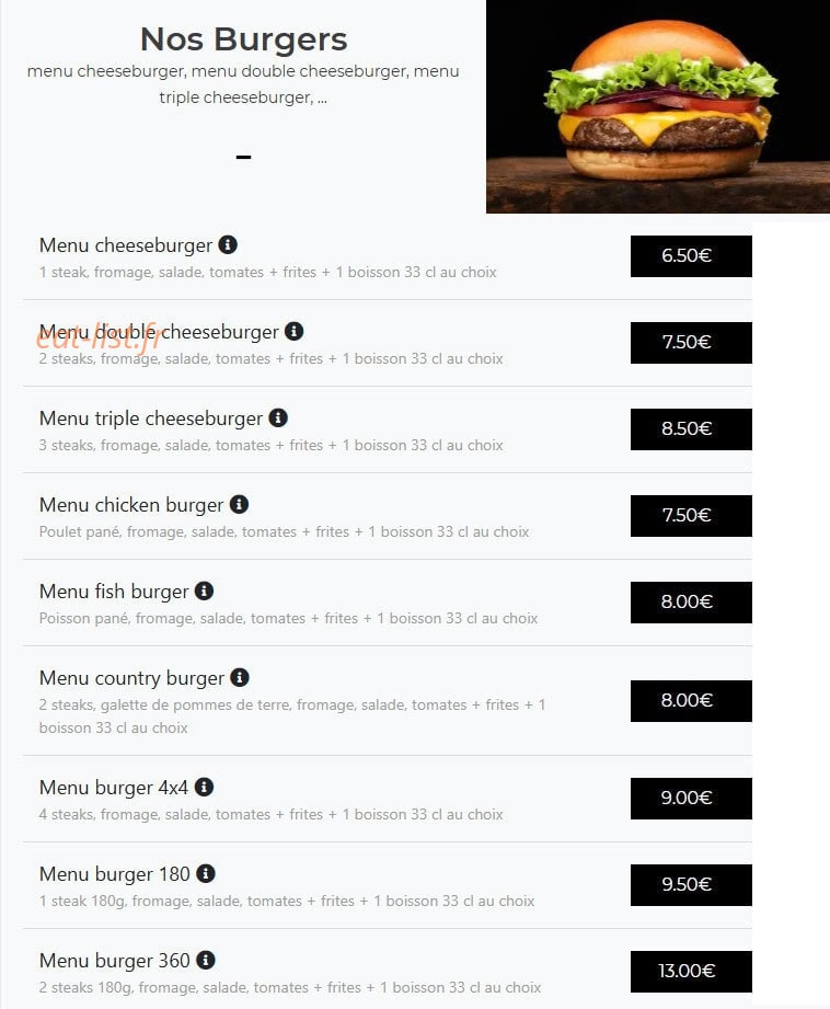 Crousty pizza — carte page 15