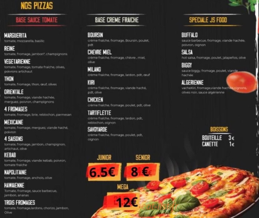 James food — carte page 3