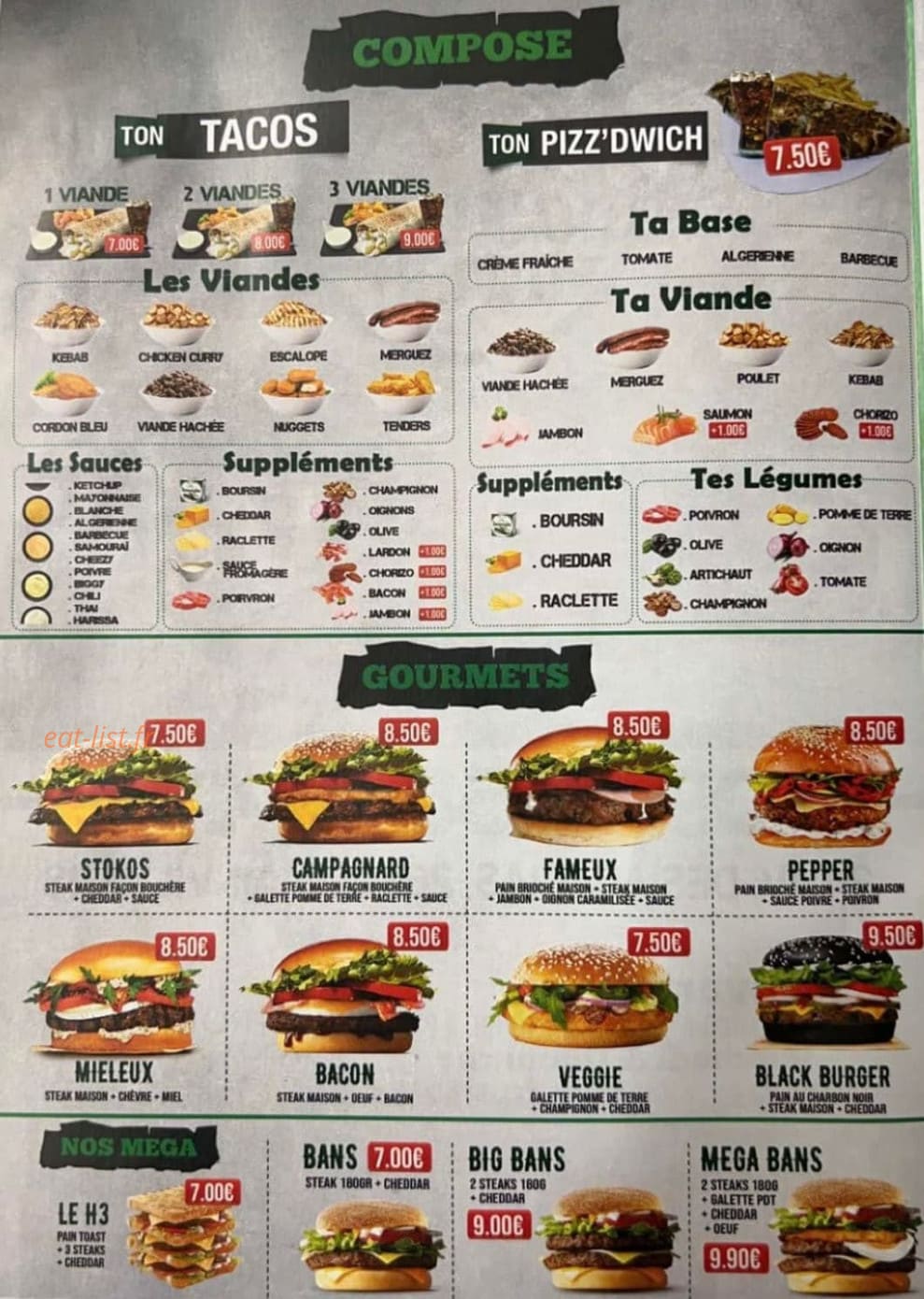 O' Pizz'Dwich — carte page 3