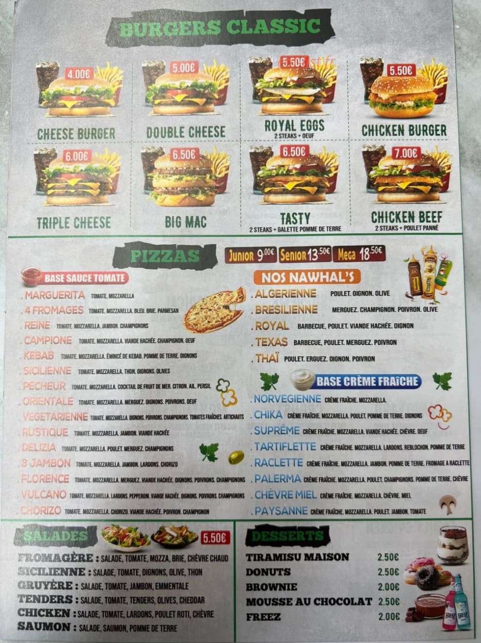 O' Pizz'Dwich — carte page 4