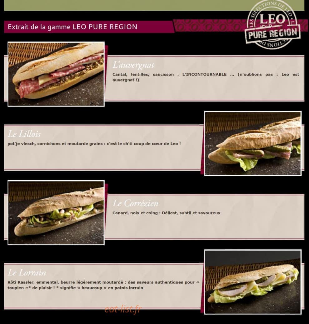 Leo Resto — carte page 1