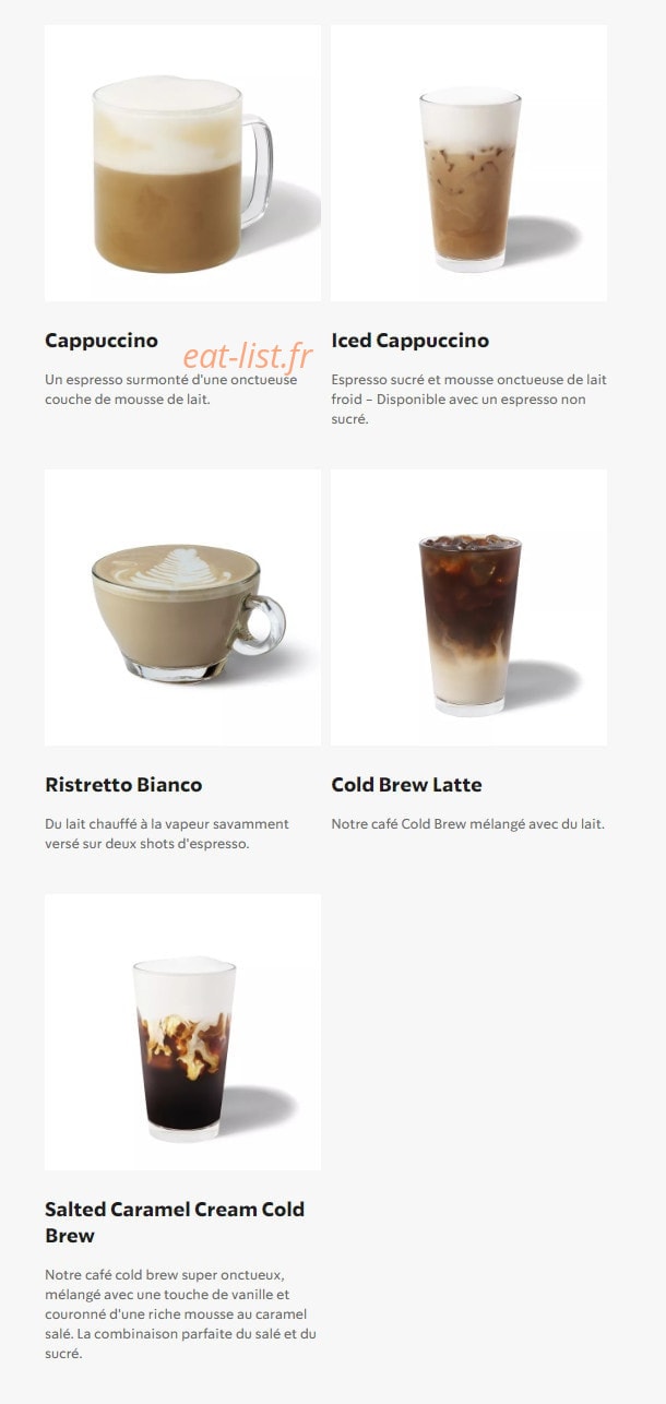 Starbucks Coffee — carte page 4