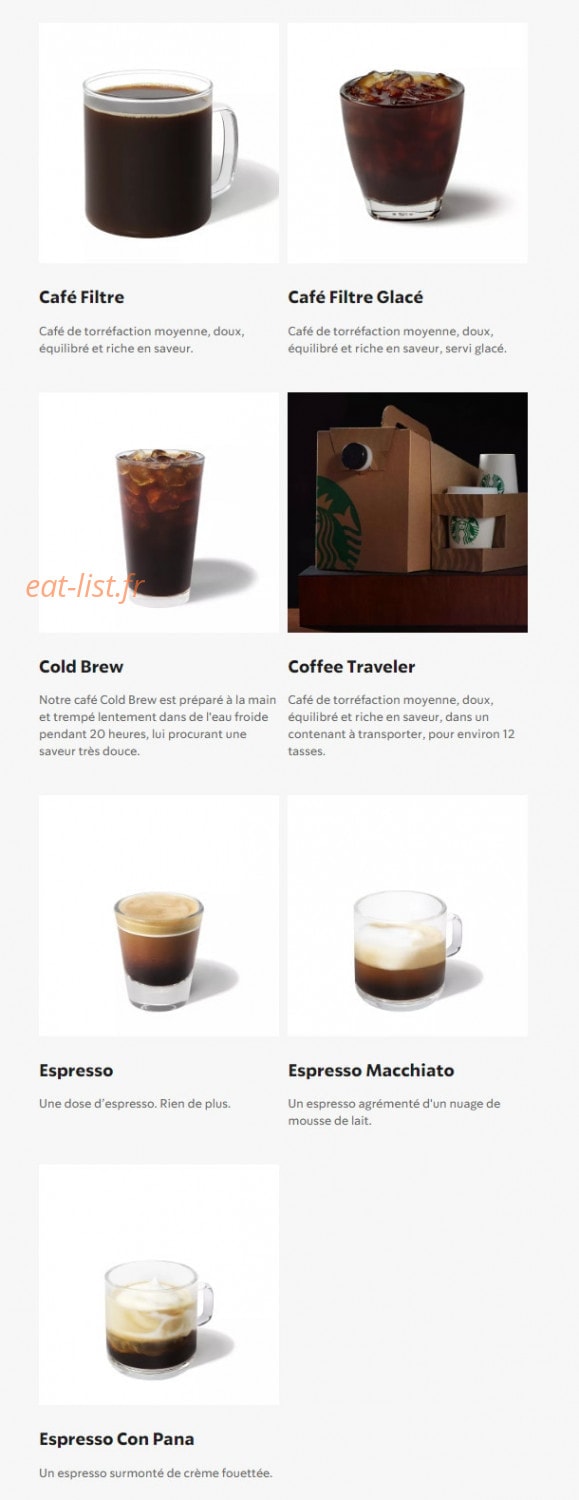 Starbucks Coffee — carte page 6