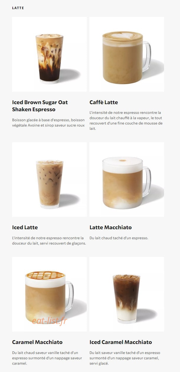 Starbucks Coffee — carte page 3