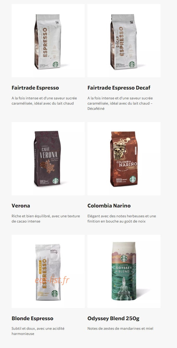 Starbucks Coffee — carte page 31