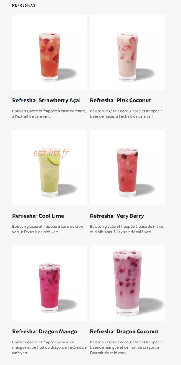 Starbucks Coffee — carte page 2