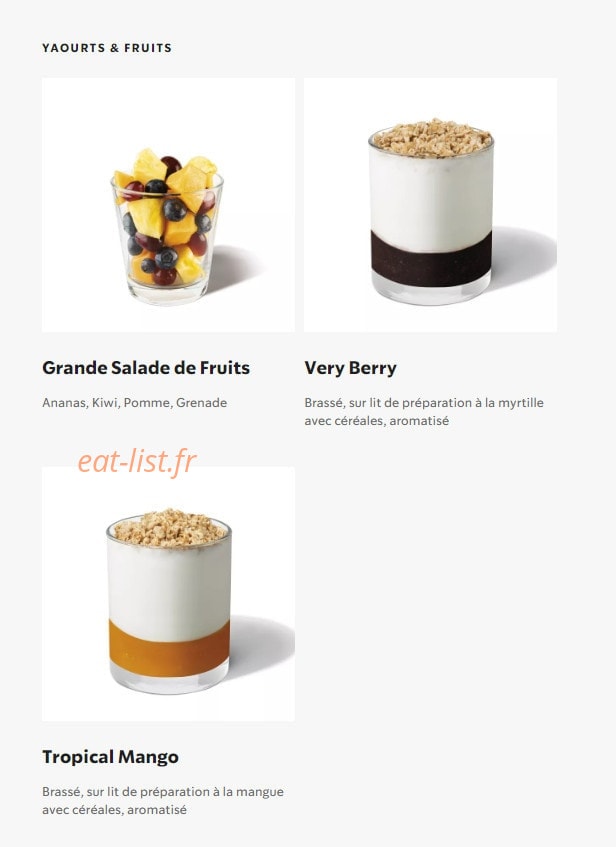 Starbucks Coffee — carte page 27