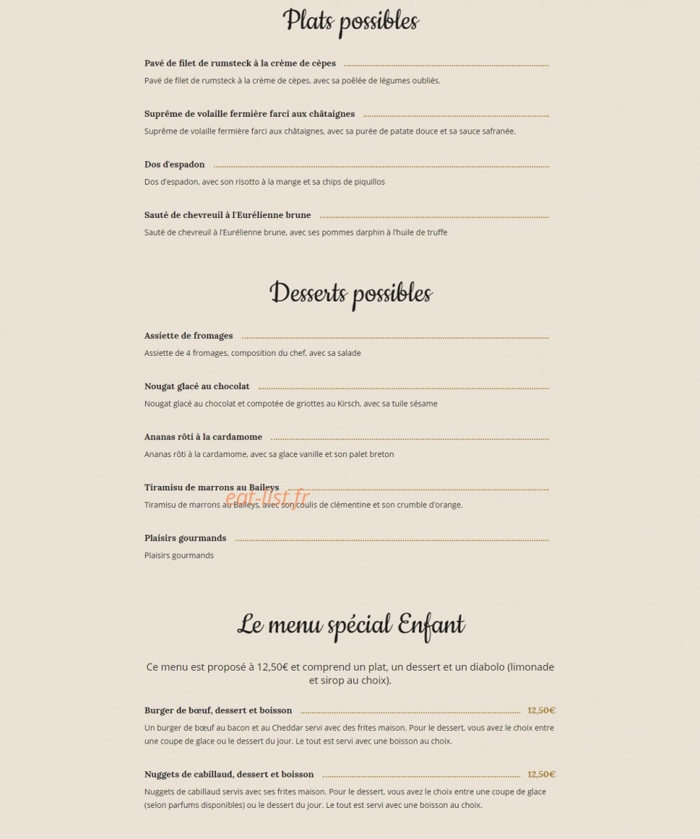 La Table de l’Épaule — carte page 2