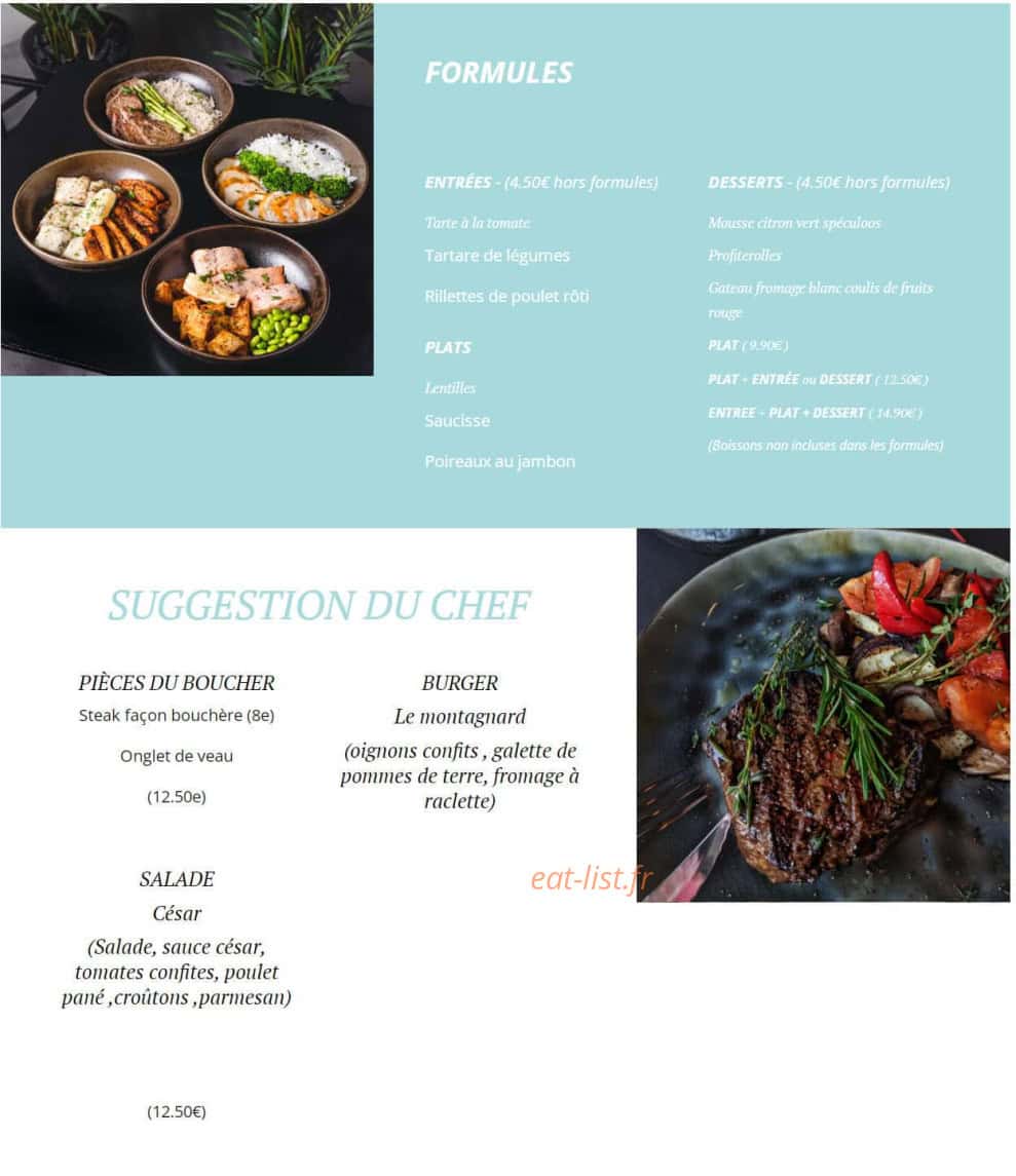 Le Rest'o de la Tour — carte page 1