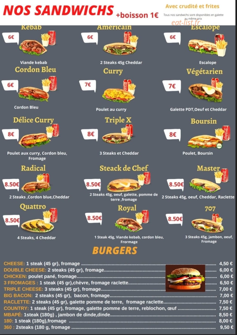 Good Food — carte page 1
