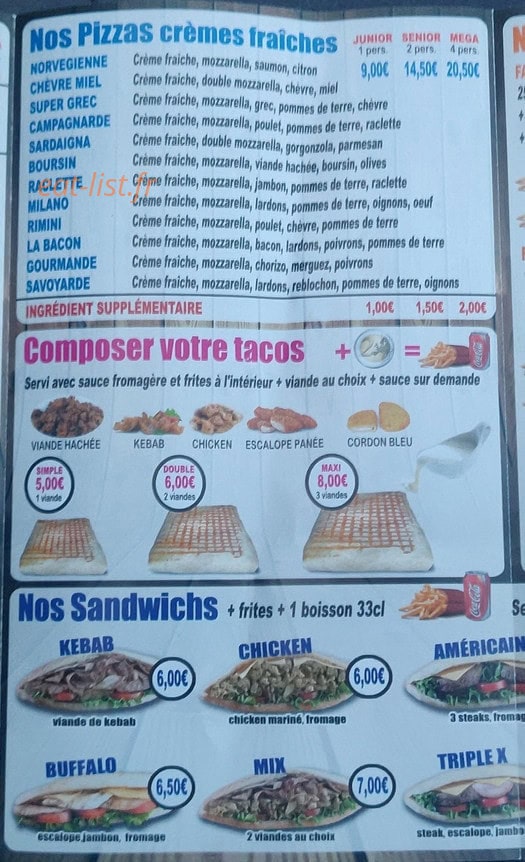 Allo Pizza — carte page 4