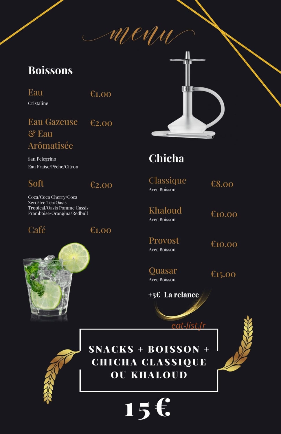 Banger Lounge — carte page 3