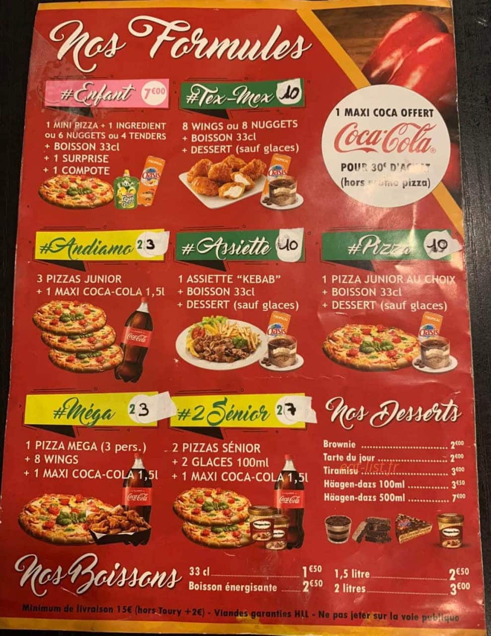 Andiamo pizza — carte page 2