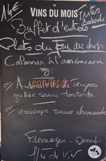 Au p’tit bistro — carte page 1