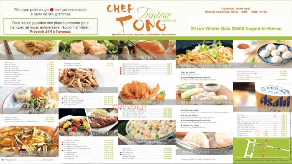 Chef Jin — carte page 1
