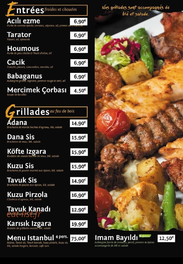 Grill İstanbul — carte page 1
