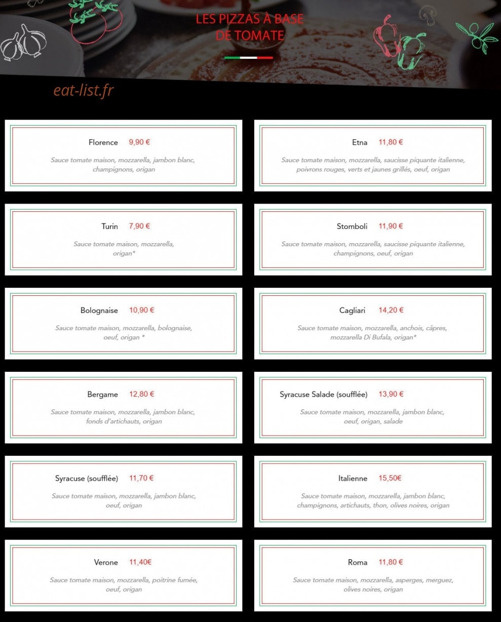 La Maison Italie — carte page 1