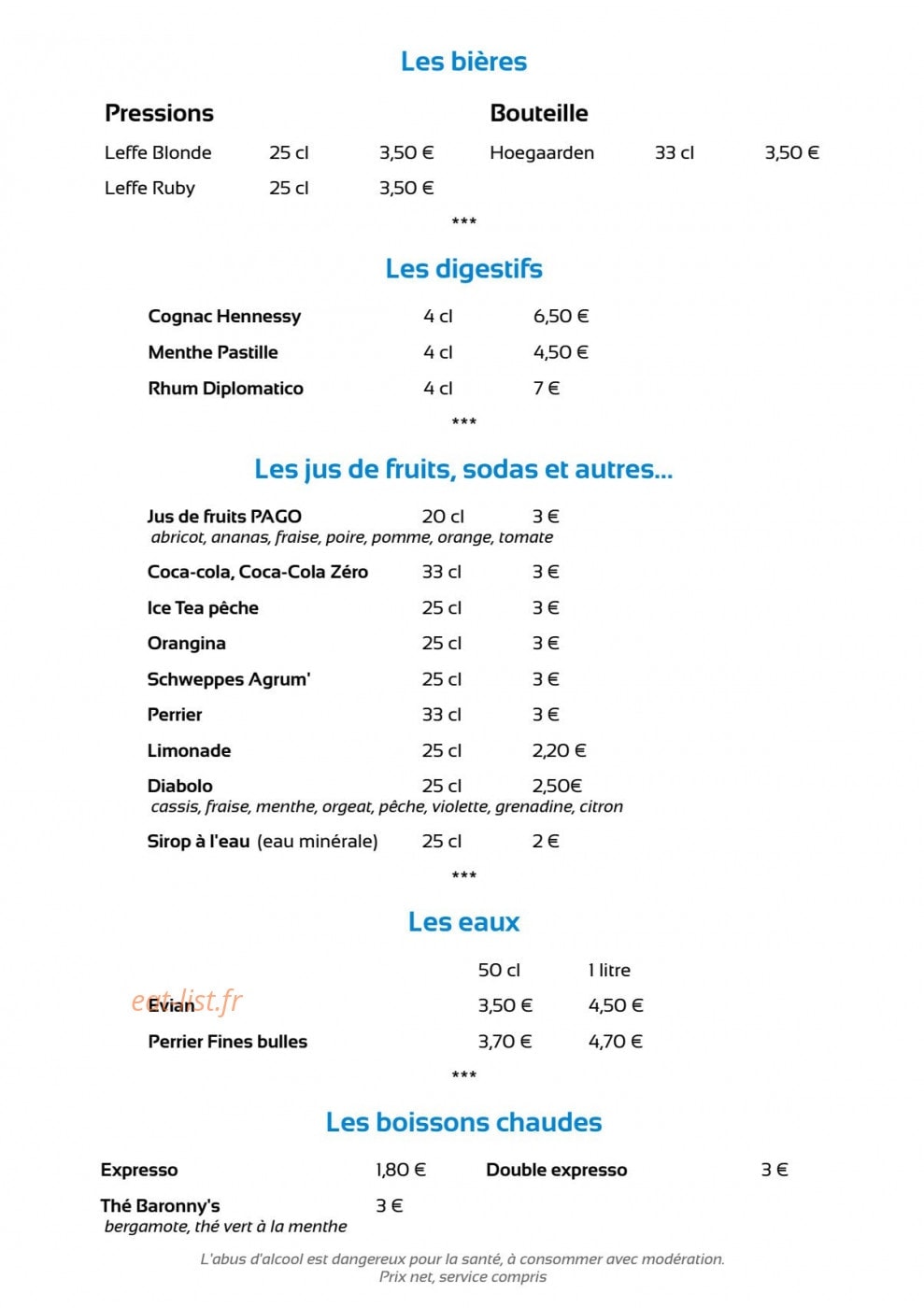 Auberge de l'Abbaye — carte page 7