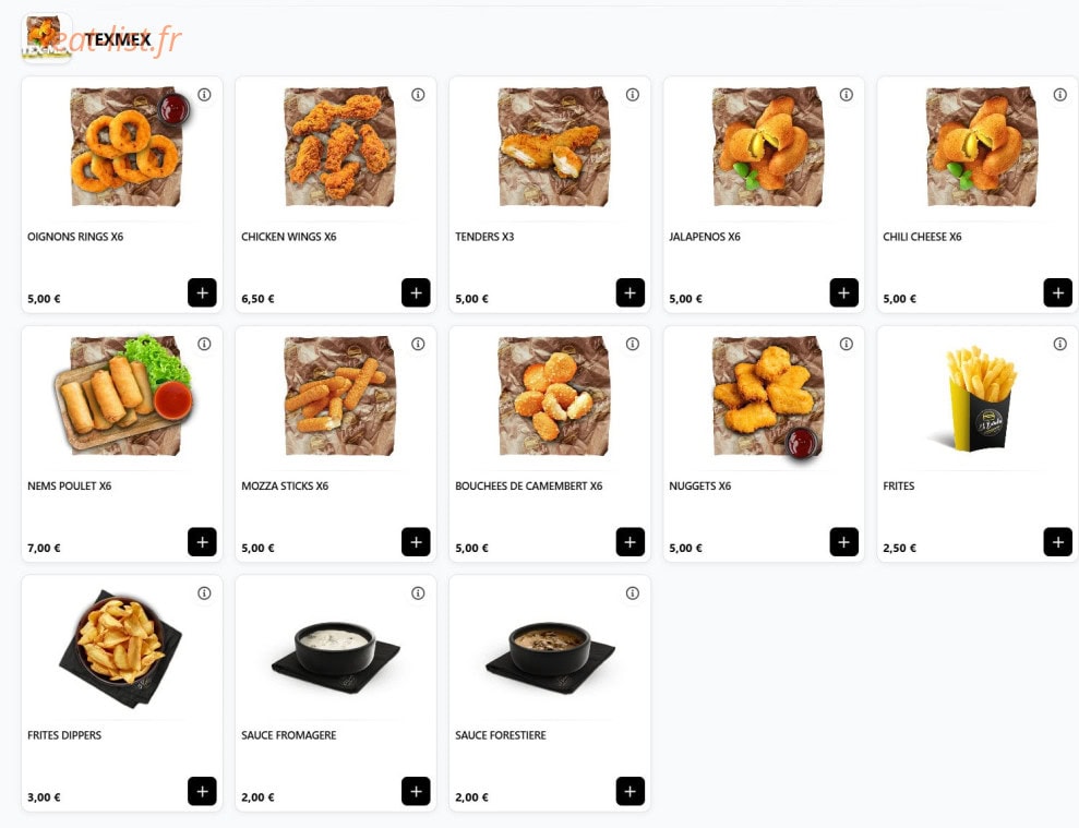 Carte et menu de El Baraka à Vernouillet — Tex mex