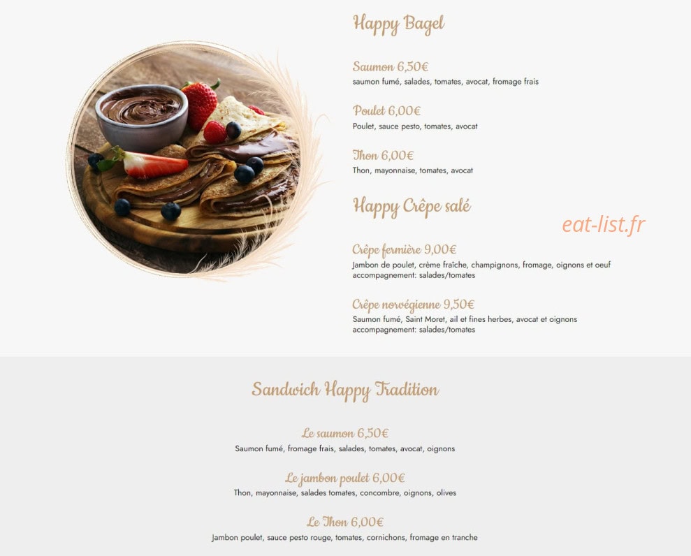 Happy Day's — carte page 3