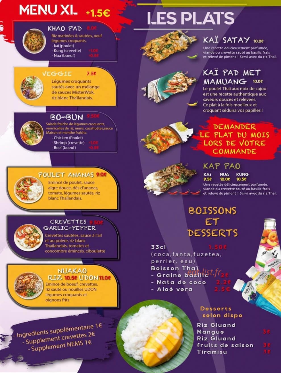 MisterWok — carte page 3