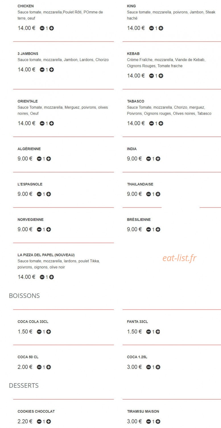 Pizza Delices — carte page 3