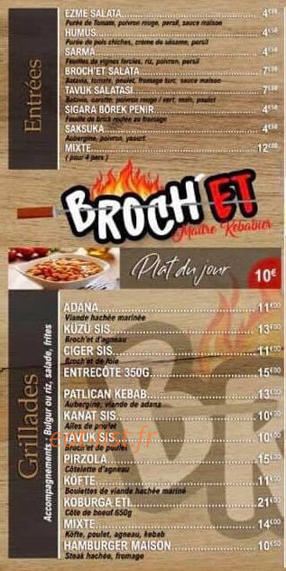 Restaurant Broch'et — carte page 1