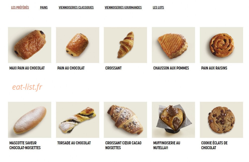 Brioche Dorée — carte page 7