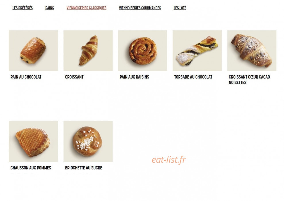 Brioche Dorée — carte page 9