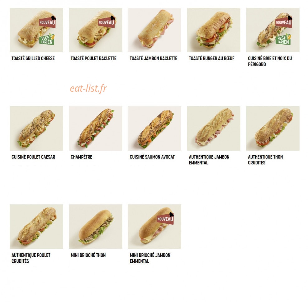 Brioche Dorée — carte page 1