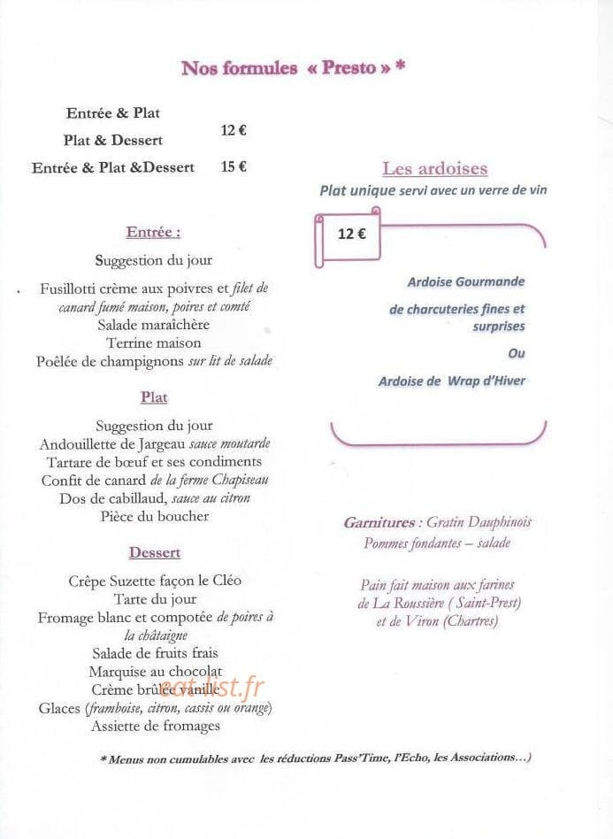 Le Cléo — carte page 1