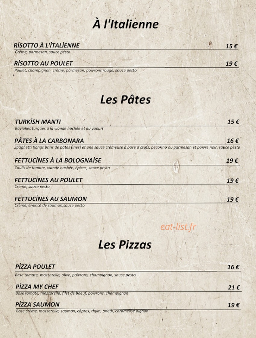 My Chef — carte page 4