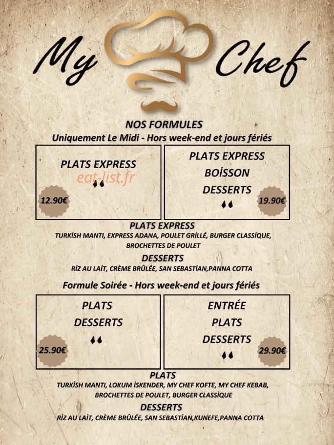 My Chef — carte page 5