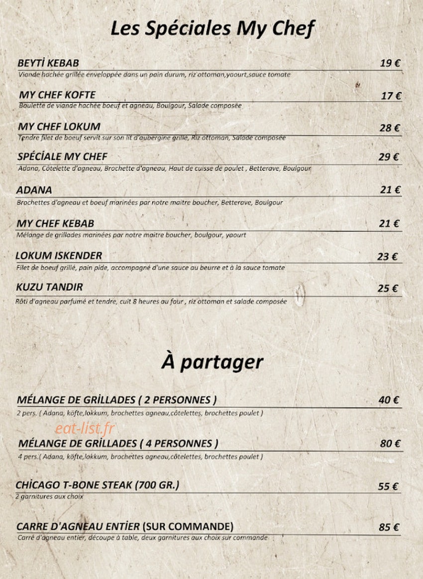 My Chef — carte page 3