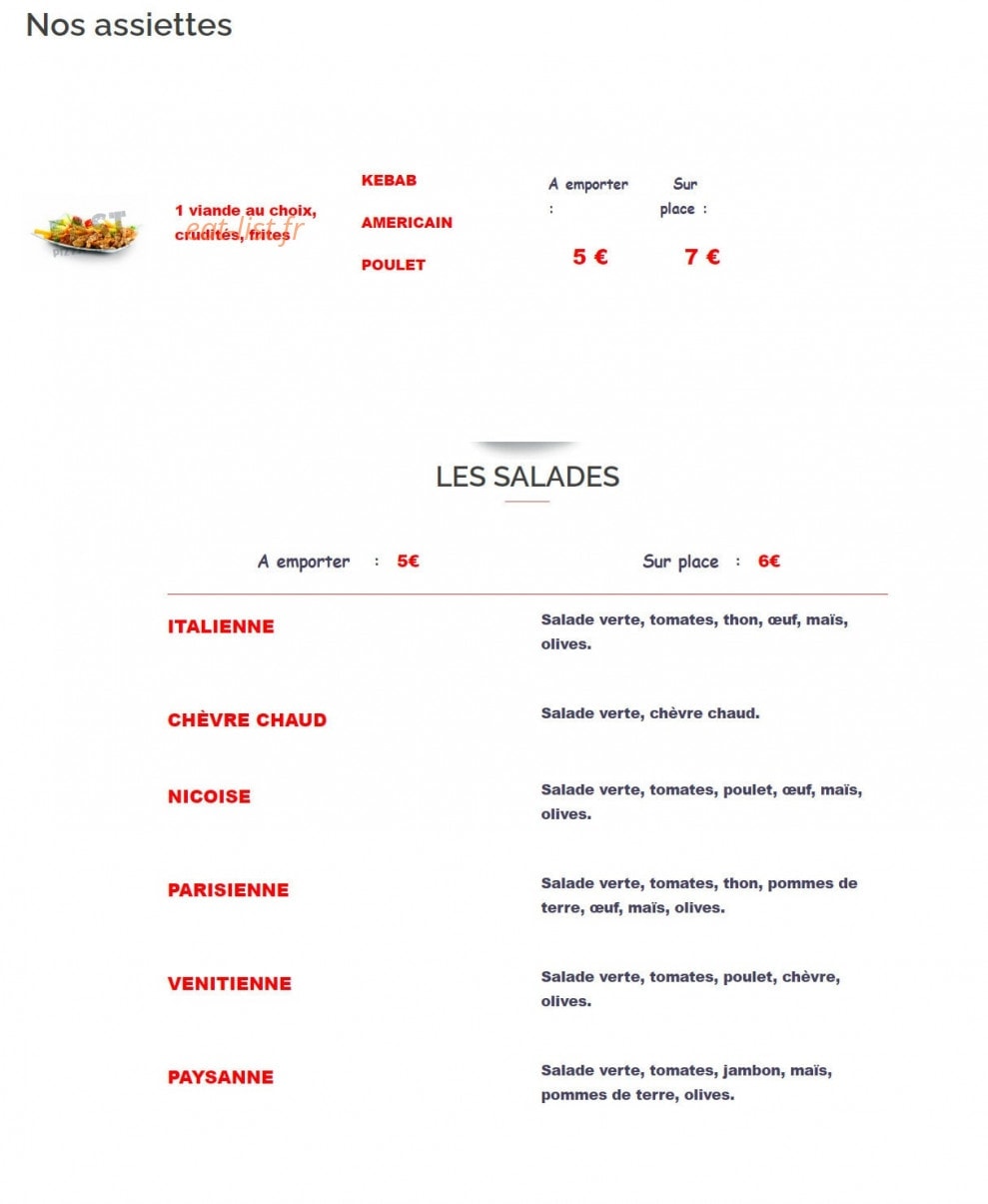 Fast Pizza — carte page 8