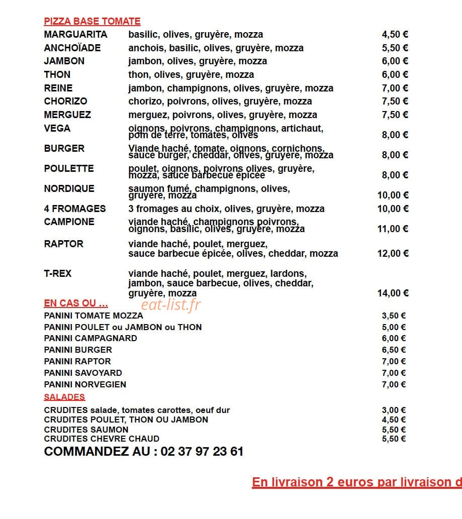 Pizza Äta-lab — carte page 1
