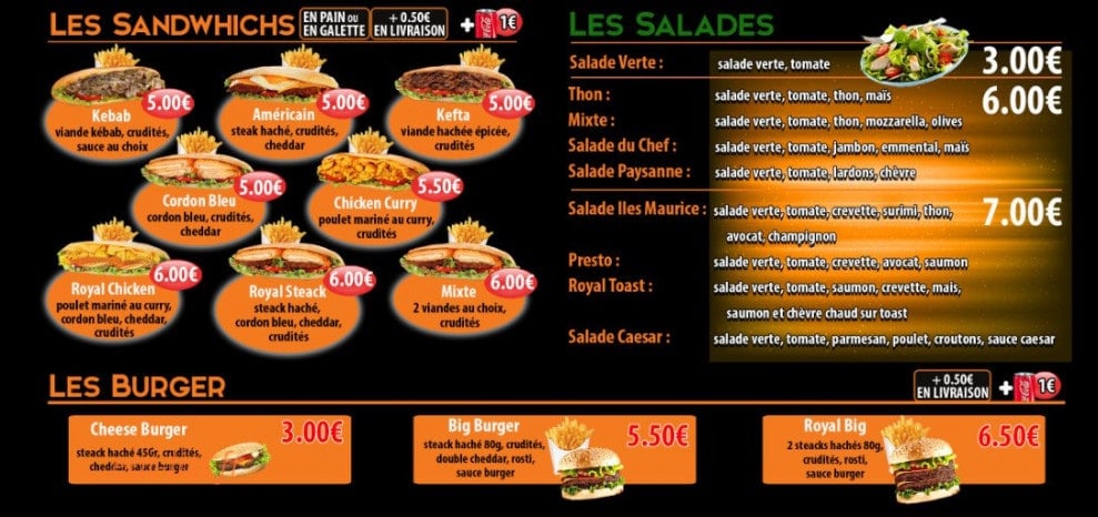 Presto Pizza — carte page 4
