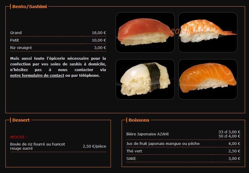 Abalone Sushi — carte page 2