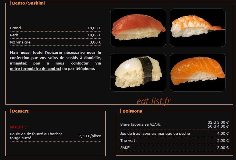 Abalone Sushi — carte page 2