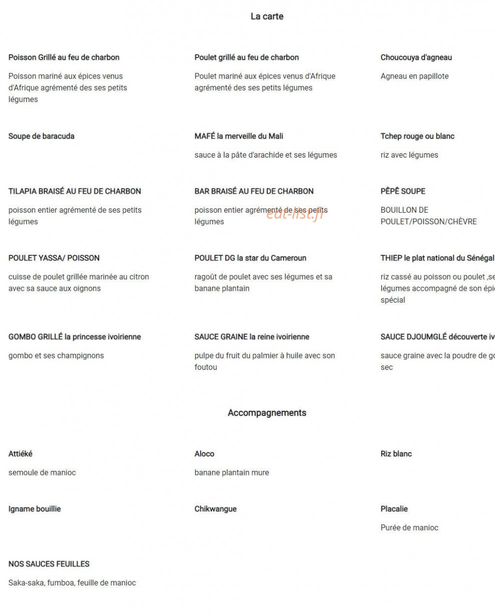 Akwaba — carte page 1