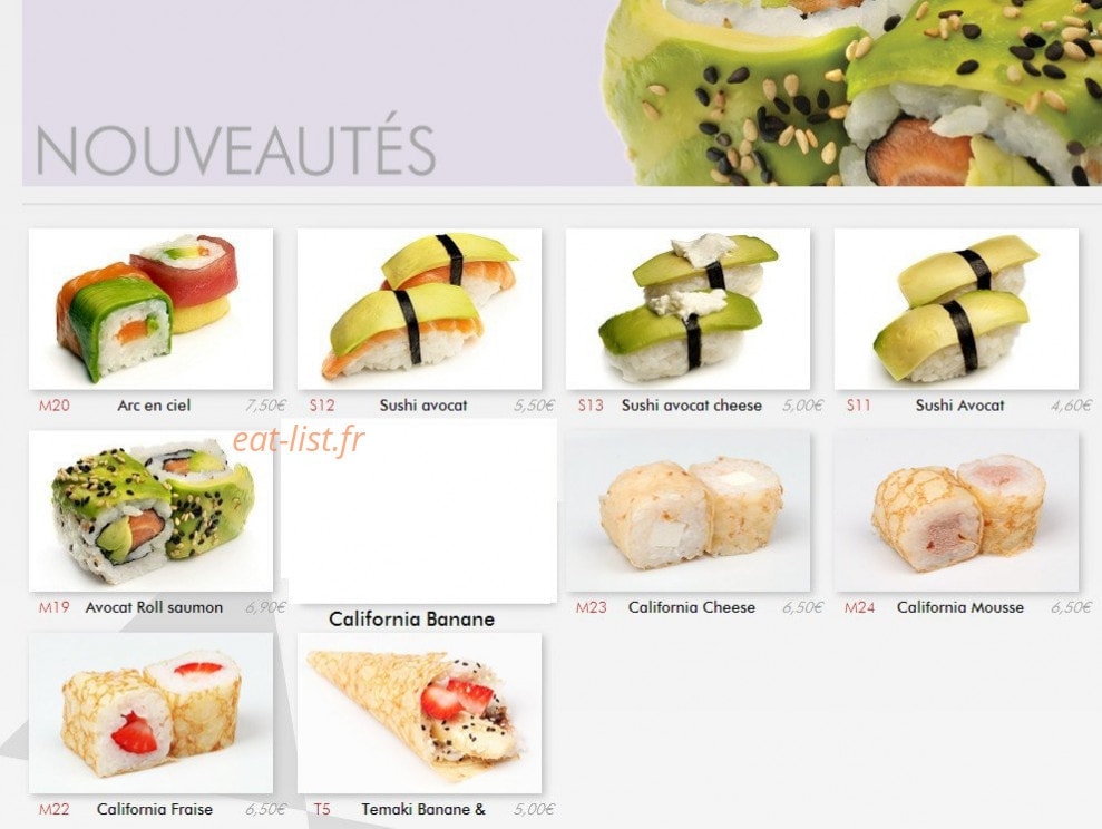 Ayako Sushi — carte page 1