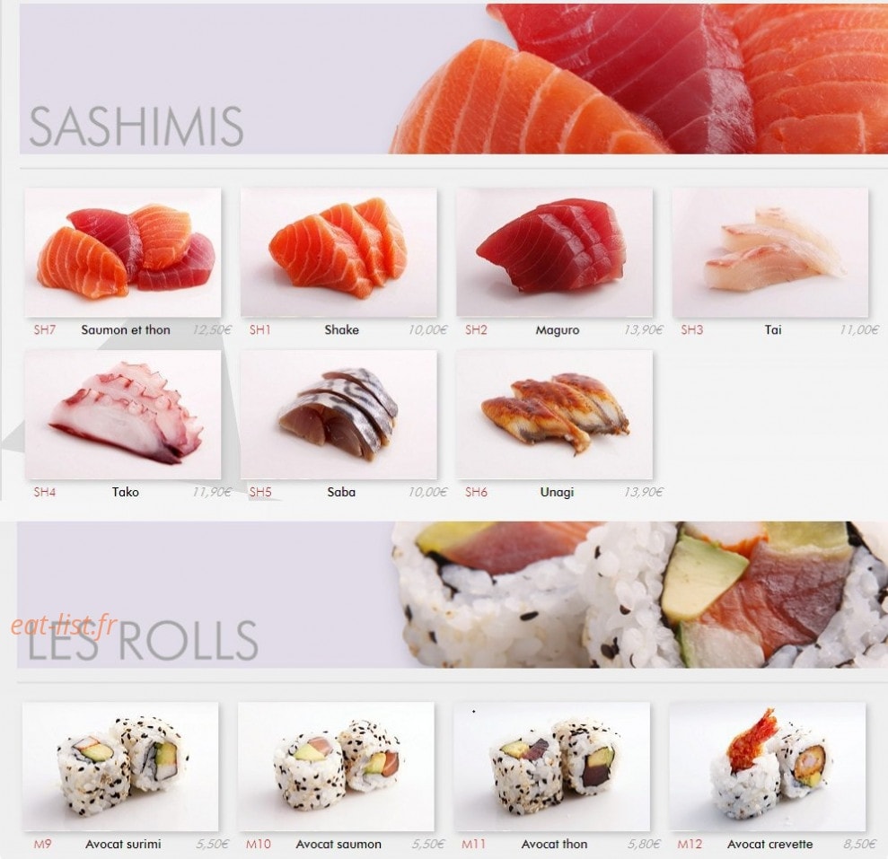 Ayako Sushi — carte page 2