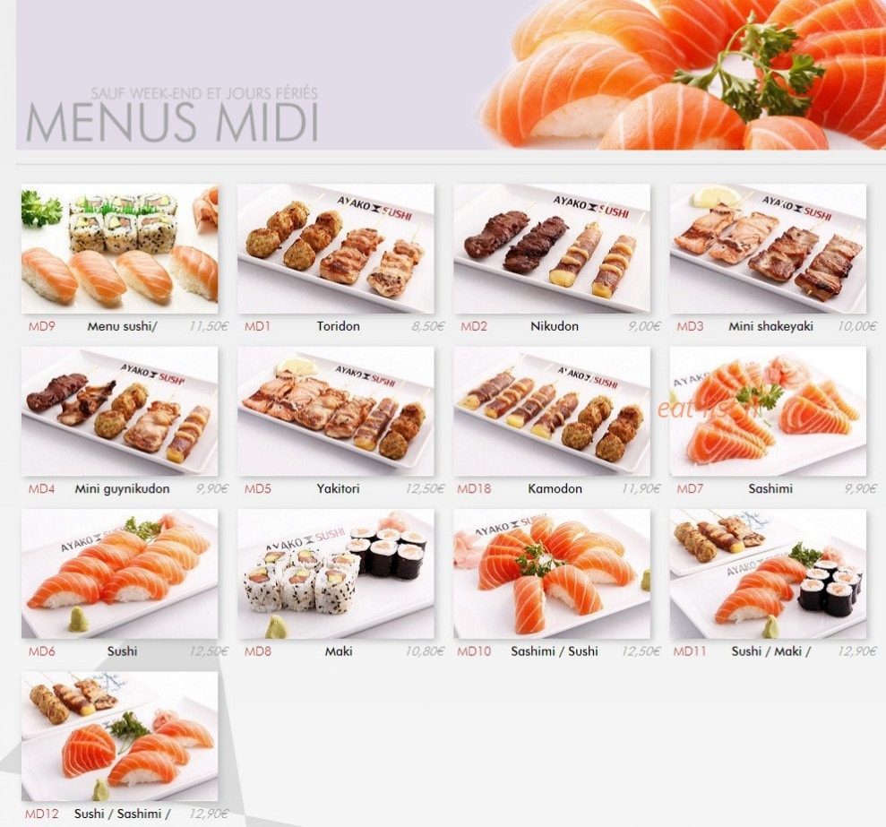Ayako Sushi — carte page 4