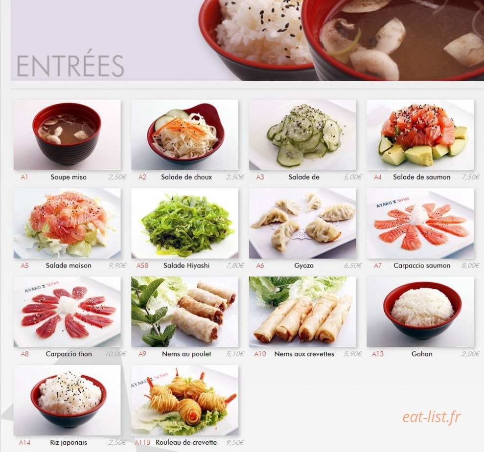Ayako Sushi — carte page 6