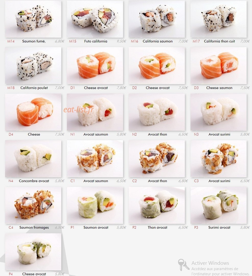 Ayako Sushi — carte page 3