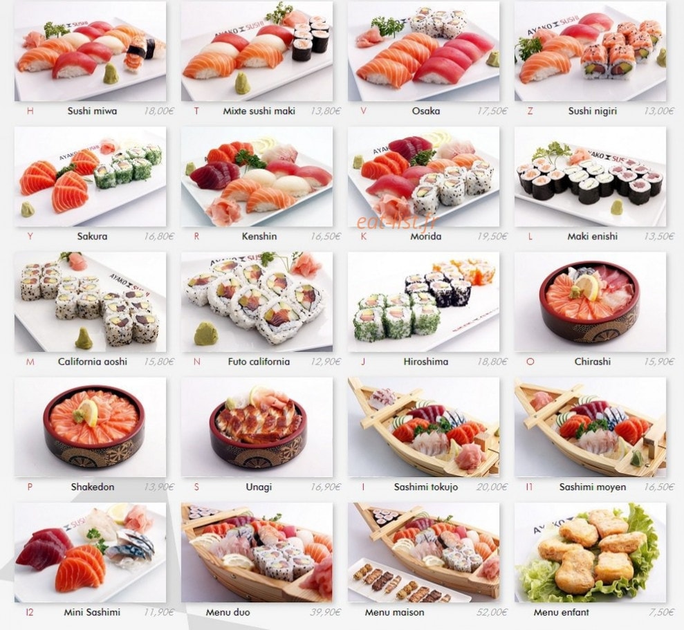 Ayako Sushi — carte page 9