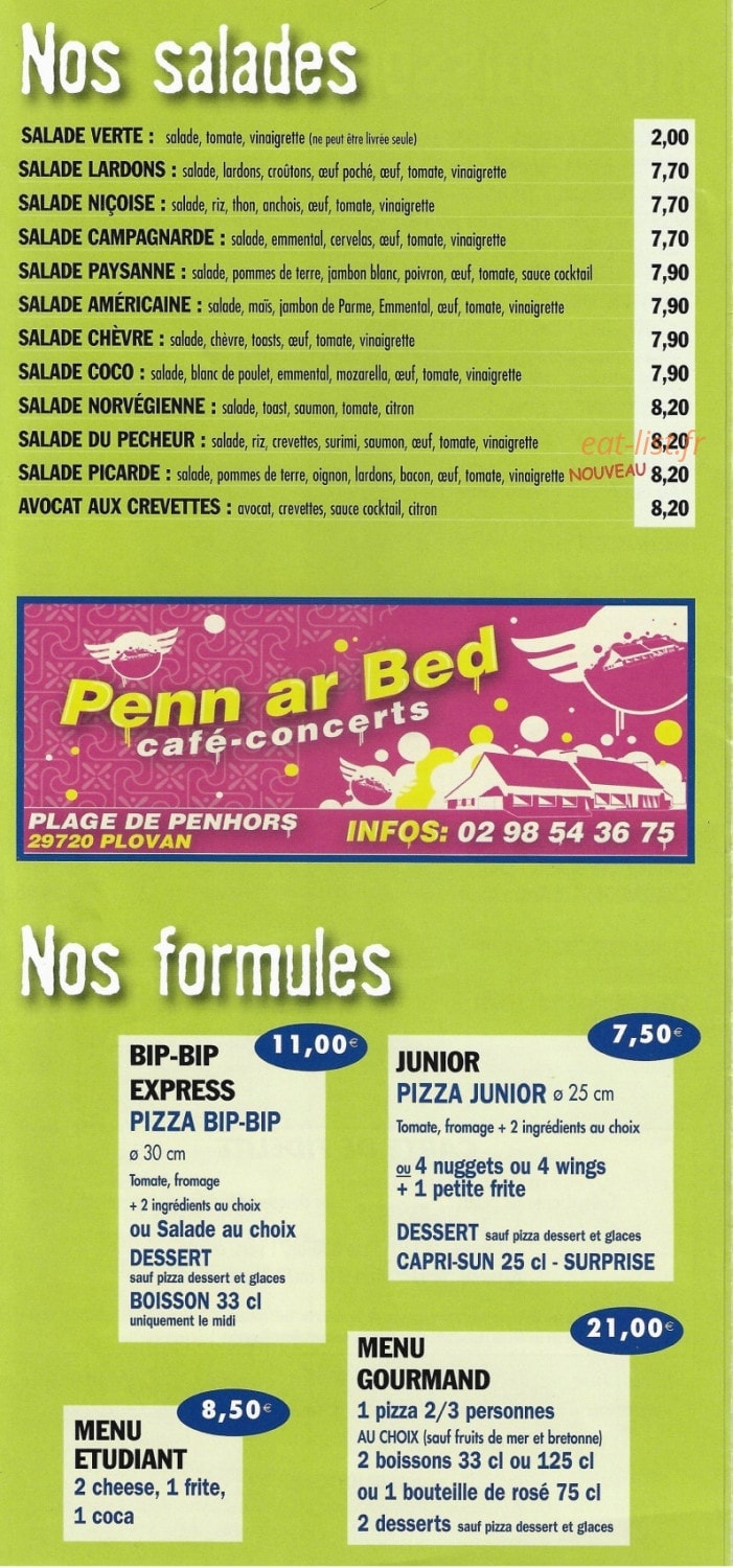 Bip Bip Pizza — carte page 4